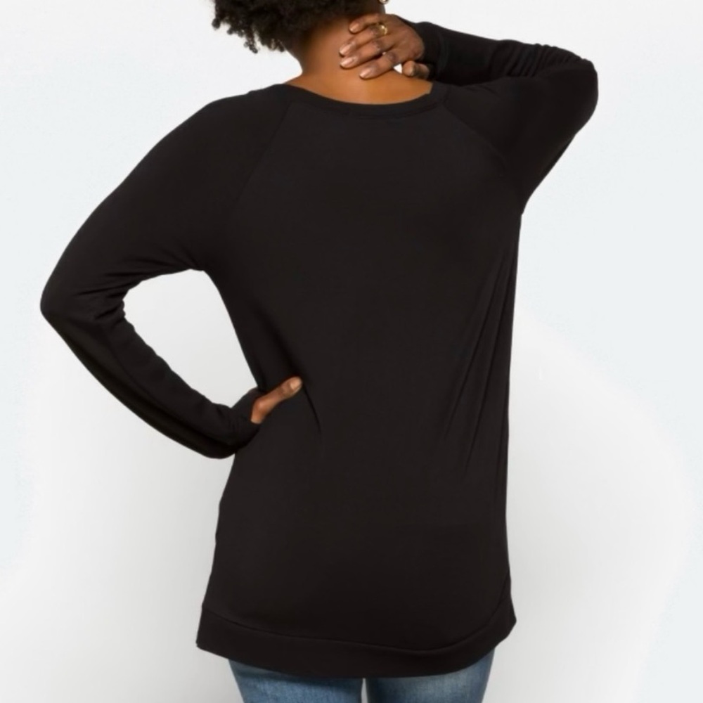 Threads for Thought Black Women's Tunic Knit Top large - Picture 3 of 12